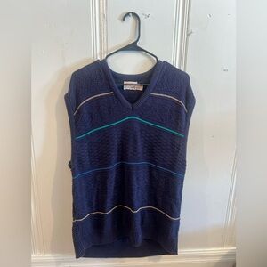 Navy Blue Knit Sweater Vest